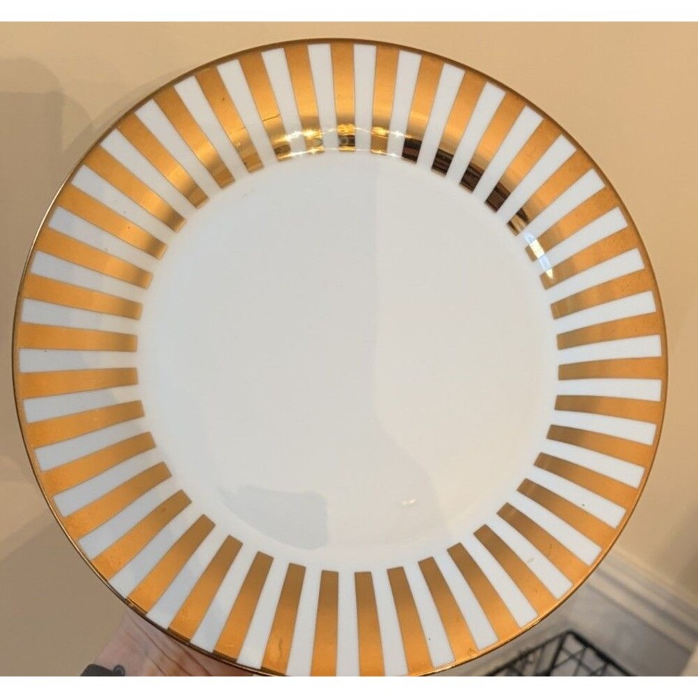 Ciroa Luxe Fine Porcelain Metallic Stripe Pattern 10.5" Dinner Plate Replacement